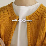 Maxbell Fashionable Clip Fastener Brooch Cloak Clasps for Neckerchief Women Dresses Argent