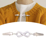 Maxbell Fashionable Clip Fastener Brooch Cloak Clasps for Neckerchief Women Dresses Argent
