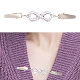 Maxbell Fashionable Clip Fastener Brooch Cloak Clasps for Neckerchief Women Dresses Argent