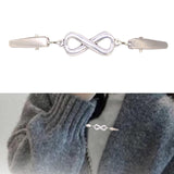 Maxbell Fashionable Clip Fastener Brooch Cloak Clasps for Neckerchief Women Dresses Argent
