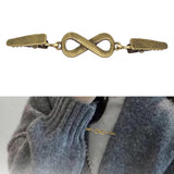 Maxbell Fashionable Clip Fastener Brooch Cloak Clasps for Neckerchief Women Dresses Bronze