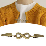Maxbell Fashionable Clip Fastener Brooch Cloak Clasps for Neckerchief Women Dresses Bronze
