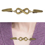 Maxbell Fashionable Clip Fastener Brooch Cloak Clasps for Neckerchief Women Dresses Bronze