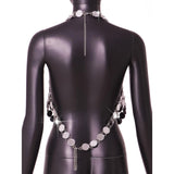 Maxbell Metal Sequins Tank Top Backless Womens Halter Vest for Club Festival Beach