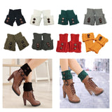 Maxbell Leg Warmers Knitted Winter Warm Fashion Toppers Stockings Womens Boot Cuffs black