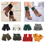Maxbell Leg Warmers Knitted Winter Warm Fashion Toppers Stockings Womens Boot Cuffs black