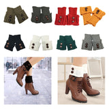 Maxbell Leg Warmers Knitted Winter Warm Fashion Toppers Stockings Womens Boot Cuffs black