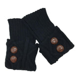 Maxbell Leg Warmers Knitted Winter Warm Fashion Toppers Stockings Womens Boot Cuffs black