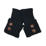 Maxbell Leg Warmers Knitted Winter Warm Fashion Toppers Stockings Womens Boot Cuffs black