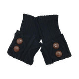 Maxbell Leg Warmers Knitted Winter Warm Fashion Toppers Stockings Womens Boot Cuffs black