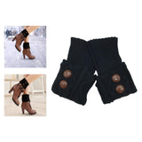 Maxbell Leg Warmers Knitted Winter Warm Fashion Toppers Stockings Womens Boot Cuffs black