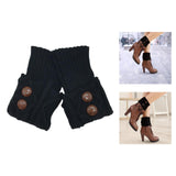 Maxbell Leg Warmers Knitted Winter Warm Fashion Toppers Stockings Womens Boot Cuffs black