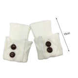 Maxbell Leg Warmers Knitted Winter Warm Fashion Toppers Stockings Womens Boot Cuffs white