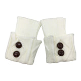 Maxbell Leg Warmers Knitted Winter Warm Fashion Toppers Stockings Womens Boot Cuffs white