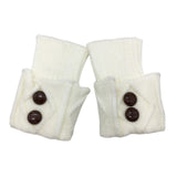 Maxbell Leg Warmers Knitted Winter Warm Fashion Toppers Stockings Womens Boot Cuffs white