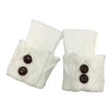 Maxbell Leg Warmers Knitted Winter Warm Fashion Toppers Stockings Womens Boot Cuffs white