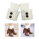 Maxbell Leg Warmers Knitted Winter Warm Fashion Toppers Stockings Womens Boot Cuffs white