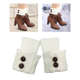 Maxbell Leg Warmers Knitted Winter Warm Fashion Toppers Stockings Womens Boot Cuffs white