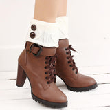 Maxbell Leg Warmers Knitted Winter Warm Fashion Toppers Stockings Womens Boot Cuffs white