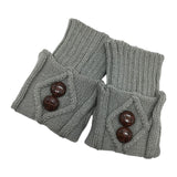 Maxbell Leg Warmers Knitted Winter Warm Fashion Toppers Stockings Womens Boot Cuffs light gray