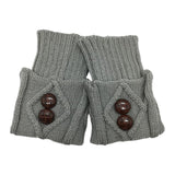 Maxbell Leg Warmers Knitted Winter Warm Fashion Toppers Stockings Womens Boot Cuffs light gray