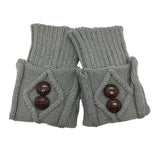 Maxbell Leg Warmers Knitted Winter Warm Fashion Toppers Stockings Womens Boot Cuffs light gray