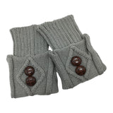Maxbell Leg Warmers Knitted Winter Warm Fashion Toppers Stockings Womens Boot Cuffs light gray