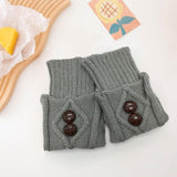Maxbell Leg Warmers Knitted Winter Warm Fashion Toppers Stockings Womens Boot Cuffs light gray