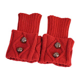 Maxbell Leg Warmers Knitted Winter Warm Fashion Toppers Stockings Womens Boot Cuffs red