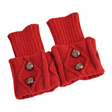 Maxbell Leg Warmers Knitted Winter Warm Fashion Toppers Stockings Womens Boot Cuffs red