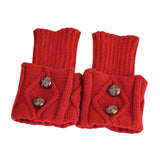 Maxbell Leg Warmers Knitted Winter Warm Fashion Toppers Stockings Womens Boot Cuffs red