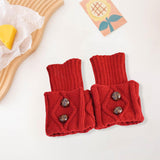 Maxbell Leg Warmers Knitted Winter Warm Fashion Toppers Stockings Womens Boot Cuffs red