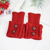 Maxbell Leg Warmers Knitted Winter Warm Fashion Toppers Stockings Womens Boot Cuffs red