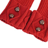 Maxbell Leg Warmers Knitted Winter Warm Fashion Toppers Stockings Womens Boot Cuffs red