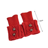 Maxbell Leg Warmers Knitted Winter Warm Fashion Toppers Stockings Womens Boot Cuffs red
