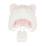 Maxbell Cat Plush Hat Unisex Cute Portable fashion Funny for New Year Outdoor Pink