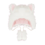 Maxbell Cat Plush Hat Unisex Cute Portable fashion Funny for New Year Outdoor Pink