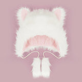 Maxbell Cat Plush Hat Unisex Cute Portable fashion Funny for New Year Outdoor Pink