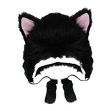 Maxbell Cat Plush Hat Unisex Cute Portable fashion Funny for New Year Outdoor Black