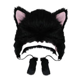 Maxbell Cat Plush Hat Unisex Cute Portable fashion Funny for New Year Outdoor Black