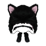 Maxbell Cat Plush Hat Unisex Cute Portable fashion Funny for New Year Outdoor Black