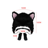 Maxbell Cat Plush Hat Unisex Cute Portable fashion Funny for New Year Outdoor Black