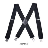 Maxbell Casual Men Suspenders Elastic Straps Comfortable Trousers Suspender Adults Black