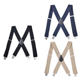 Maxbell Casual Men Suspenders Elastic Straps Comfortable Trousers Suspender Adults Black