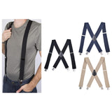 Maxbell Casual Men Suspenders Elastic Straps Comfortable Trousers Suspender Adults Black