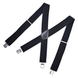 Maxbell Casual Men Suspenders Elastic Straps Comfortable Trousers Suspender Adults Black