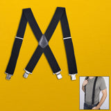 Maxbell Casual Men Suspenders Elastic Straps Comfortable Trousers Suspender Adults Black