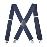 Maxbell Casual Men Suspenders Elastic Straps Comfortable Trousers Suspender Adults Dark Blue