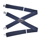 Maxbell Casual Men Suspenders Elastic Straps Comfortable Trousers Suspender Adults Dark Blue