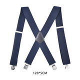 Maxbell Casual Men Suspenders Elastic Straps Comfortable Trousers Suspender Adults Dark Blue